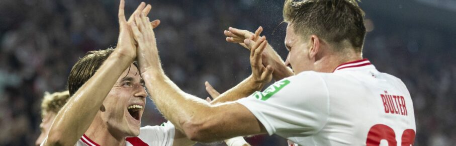 Jakub Kaminski und Marius Bülter vom 1. FC Köln