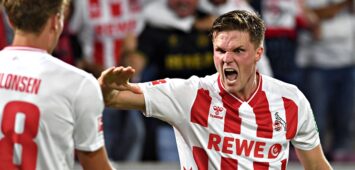 Marius Bülter feiert mit Köln-Kollege Sebastian Sebulonsen