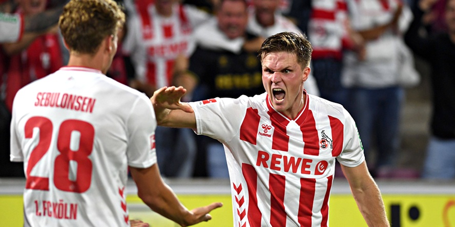 Marius Bülter feiert mit Köln-Kollege Sebastian Sebulonsen