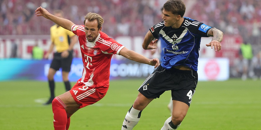 Top in Form: Harry Kane (Bayern München) und Luka Vuskovic (HSV)