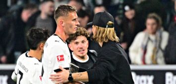 Gladbach-Talent Jan Urbich mit Interimstrainer Eugen Polanski