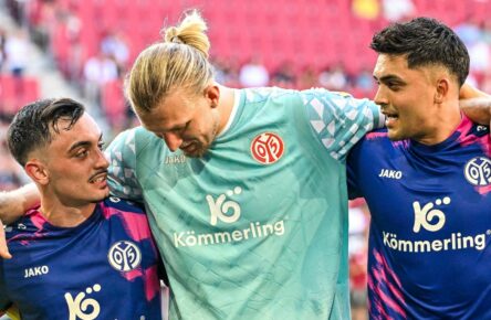 1. FSV Mainz 05: Paul Nebel, Robin Zentner, Nadiem Amiri