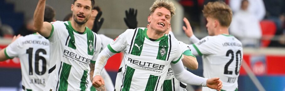 Torjubel Robin HACK Borussia Moenchengladbach, Jubel,Freude,Begeisterung, hi:Tim KLEINDIENST Borussia Moenchengladbach. Aktion, Fussball 1. Bundesliga Saison 2024/2025, 24.Spieltag, Spieltag24 1.FC Heidenheim - Borussia Moenchengladbach 0-3 am 01.03.2025, VOITH ARENA *** Goal celebration Robin HACK Borussia Moenchengladbach , cheering,joy,enthusiasm, hi Tim KLEINDIENST Borussia Moenchengladbach action, Football 1 Bundesliga season 2024 2025, 24 Matchday, Matchday24 1 FC Heidenheim Borussia Moenchengladbach 0 3 on 01 03 2025, VOITH ARENA