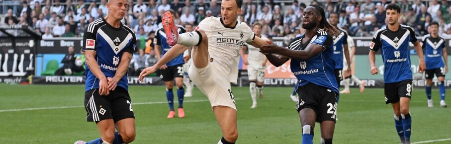 Miro Muheim HSV, Haris Tabakovic Borussia Moenchengladbach, Jordan Torunarigha Hamburger SV, v.li. 24.08.2025, Fussball 1. Bundesliga, Saison 2025/2026, 1. Spieltag, Borussia Mönchengladbach - Hamburger SV 0:0 DFL regulations prohibit any use of photographs as image sequences and/or quasi-video Moenchengladbach Borussia Park Nordrhein Westfalen Deutschland *** Miro Muheim HSV , Haris Tabakovic Borussia Moenchengladbach , Jordan Torunarigha Hamburger SV , v li 24 08 2025, Fußball 1 Bundesliga, Saison 2025 2026, 1 Spieltag, Borussia Mönchengladbach Hamburger SV 0 0 DFL regulations prohibit any use of photographs as image sequences and or quasi video Moenchengladbach Borussia Park Nordrhein Westfalen Germany Team2