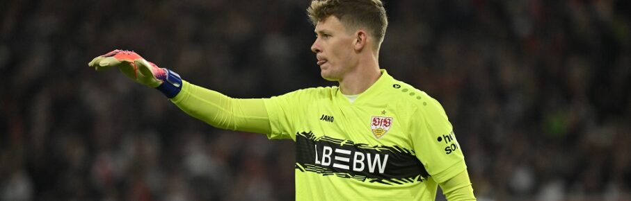 Torwart Alexander Nuebel VfB Stuttgart 33 Gestik Geste VfB Stuttgart vs 1. FSV Mainz 05 26.10.2025 DFL REGULATIONS PROHIBIT ANY USE OF PHOTOGRAPHS AS IMAGE SEQUENCES AND/OR QUASI-VIDEO VfB Stuttgart vs 1. FSV Mainz 05 *** Goalkeeper Alexander Nuebel VfB Stuttgart 33 Gesture Gesture VfB Stuttgart vs 1 FSV Mainz 05 26 10 2025 DFL REGULATIONS PROHIBIT ANY USE OF PHOTOGRAPHS AS IMAGE SEQUENCES AND OR QUASI VIDEO VfB Stuttgart vs 1 FSV Mainz 05