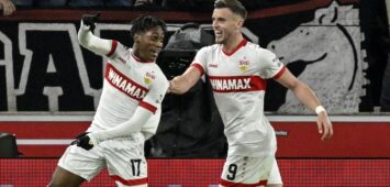 TOR zum 2:0 Justin Diehl VfB Stuttgart 17 Torschuss Aktion Torchance Torjubel mit Ermedin Demirovic VfB Stuttgart 09 VfB Stuttgart vs VfL Bochum BOC 23.11.2024 DFL REGULATIONS PROHIBIT ANY USE OF PHOTOGRAPHS AS IMAGE SEQUENCES AND/OR QUASI-VIDEO VfB Stuttgart vs VfL Bochum BOC *** GOAL for 2 0 Justin Diehl VfB Stuttgart 17 Goal kick Action Goal chance Goal celebration with Ermedin Demirovic VfB Stuttgart 09 VfB Stuttgart vs VfL Bochum BOC 23 11 2024 DFL REGULATIONS PROHIBIT ANY USE OF PHOTOGRAPHS AS IMAGE SEQUENCES AND OR QUASI VIDEO VfB Stuttgart vs VfL Bochum BOC