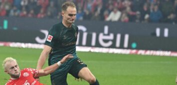 Amos Pieper und Mio Backhaus vom SV Werder Bremen