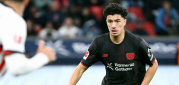 Fussball, Bundesliga, Deutschland, Herren, Saison 2025/2026, 8. Spieltag, BayArena Leverkusen: Bayer Leverkusen - SC Freiburg 2:0 Ibrahim Maza LEV. Aktion, Einzelbild. *** Football, Bundesliga, Germany, Men, Season 2025 2026, Matchday 8, BayArena Leverkusen Bayer Leverkusen SC Freiburg 2 0 Ibrahim Maza LEV Action, Single image