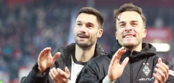 Tim Kleindienst und Haris Tabakovic von Borussia Mönchengladbach