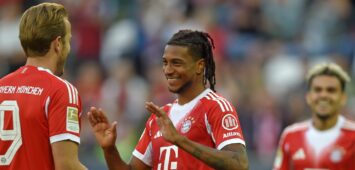 Harry Kane und Michael Olise vom FC Bayern