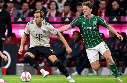 Kaufempfehlungen im Zweikampf: Jens Stage vom SV Werder Bremen und Harry Kane vom FC Bayern München