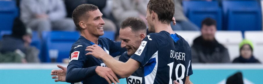 TSG Hoffenheim: Grischa Prömel, Vladimir Coufal und Wouter Burger jubeln