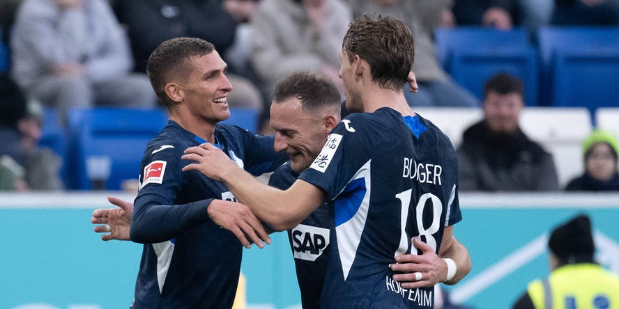 TSG Hoffenheim: Grischa Prömel, Vladimir Coufal und Wouter Burger jubeln