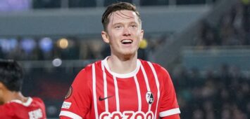 Michael Gregoritsch SC Freiburg, 38 Torjubel in der Europa League - Archiv RECORD DATE NOT STATED - *** Michael Gregoritsch SC Freiburg, 38 goal celebration in the Europa League Archive RECORD DATE NOT STATED Copyright: xArnexAmbergx