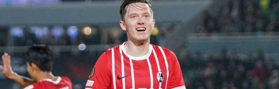 Michael Gregoritsch SC Freiburg, 38 Torjubel in der Europa League - Archiv RECORD DATE NOT STATED - *** Michael Gregoritsch SC Freiburg, 38 goal celebration in the Europa League Archive RECORD DATE NOT STATED Copyright: xArnexAmbergx