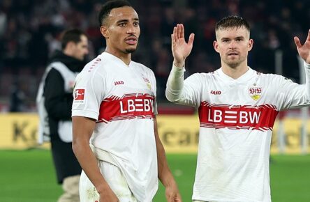 Jamie Leweling und Maximilian Mittelstädt vom VfB Stuttgart
