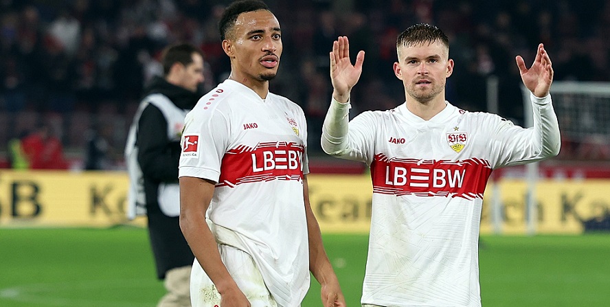 Jamie Leweling und Maximilian Mittelstädt vom VfB Stuttgart