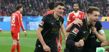 Torjubel von Arthur Chaves 34 FC Augsburg zum Ausgleich 1:1, FC Bayern Muenchen vs. FC Augsburg, Fussball, 1. Bundesliga, 19. Spieltag, 24.01.2026 DFB regulations prohibit any use of photographs as image sequences and/or quasi-video Muenchen Bayern Deutschland *** Goal celebration by Arthur Chaves 34 FC Augsburg to equalize 1 1, FC Bayern Muenchen vs FC Augsburg, Football, 1 Bundesliga, 19 Matchday, 24 01 2026 DFB regulations prohibit any use of photographs as image sequences and or quasi video Muenchen Bayern Germany Copyright: xkolbert-press/ChristianxKolbertx