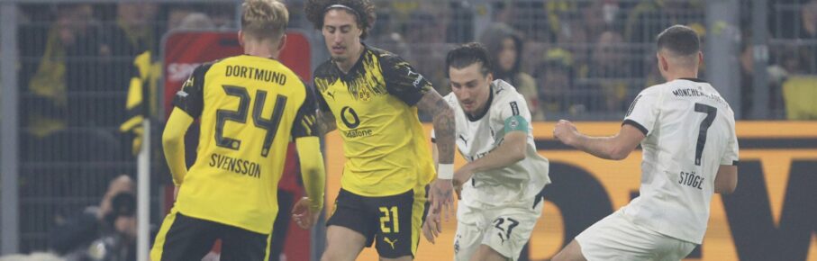 Rocco Reitz von Gladbach und Fabio Silva vom BVB