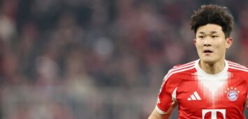 Bayern-Verteidiger Minjae Kim beim Champions-League-Spiel gegen Union Saint-Gilloise.