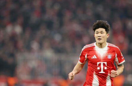 Bayern-Verteidiger Minjae Kim beim Champions-League-Spiel gegen Union Saint-Gilloise.
