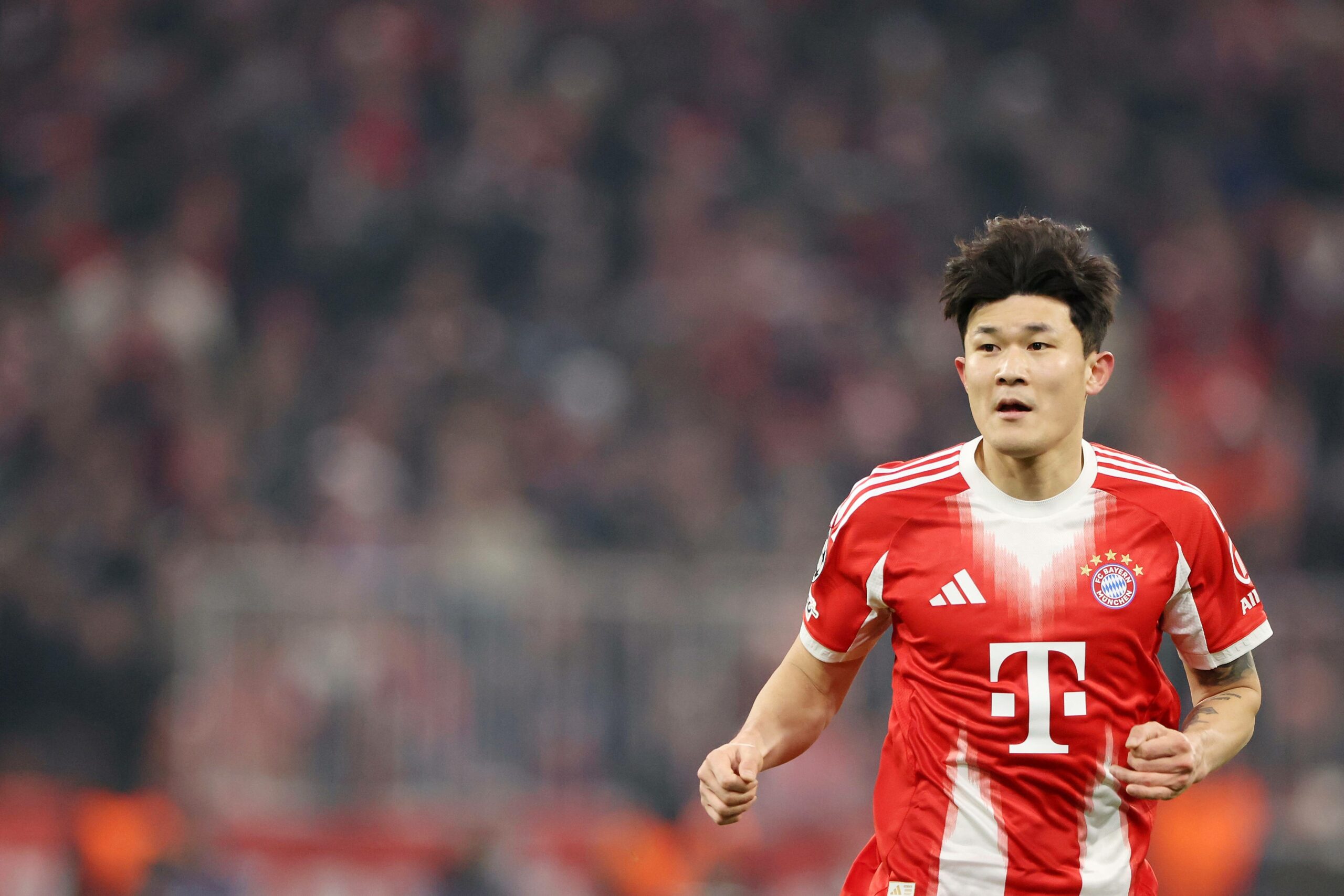 Bayern-Verteidiger Minjae Kim beim Champions-League-Spiel gegen Union Saint-Gilloise.