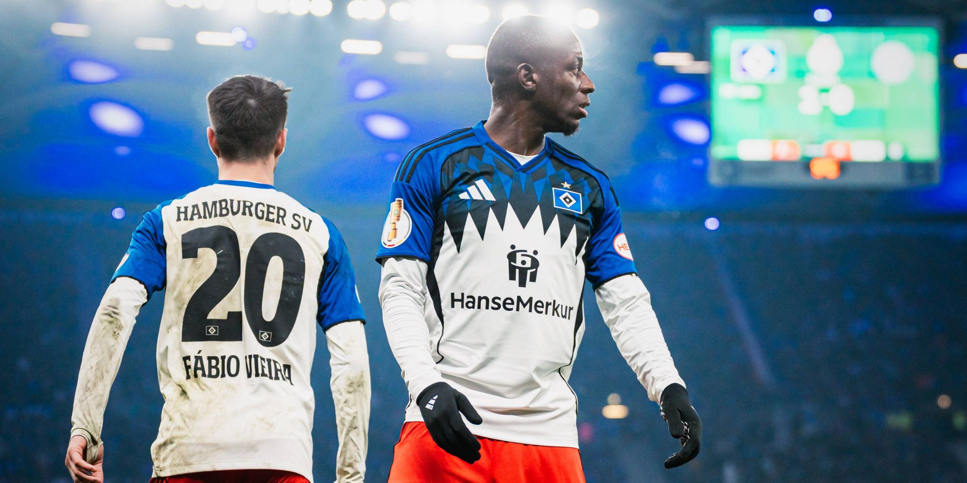 Jean-Luc Dompe und Fabio Vieira vom HSV