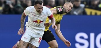 v. li. im Zweikampf David Raum Leipzig 22 Waldemar Anton Dortmund 3 04.10.2025 Fussball Borussia Dortmund vs RB Leipzig, Signal Iduna Park, Dortmund, DFB/DFL REGULATIONS PROHIBIT ANY USE OF PHOTOGRAPHS AS IMAGE SEQUENCES AND/OR QUASI-VIDEO *** v li in duel David Raum Leipzig 22 Waldemar Anton Dortmund 3 04 10 2025 Football Borussia Dortmund vs RB Leipzig, Signal Iduna Park, Dortmund, DFB DFL REGULATIONS PROHIBIT ANY USE OF PHOTOGRAPHS AS IMAGE SEQUENCES AND OR QUASI VIDEO Copyright: xpepphotox/xHorstxMauelshagenx pep00321, pep_20251004_hm_156020