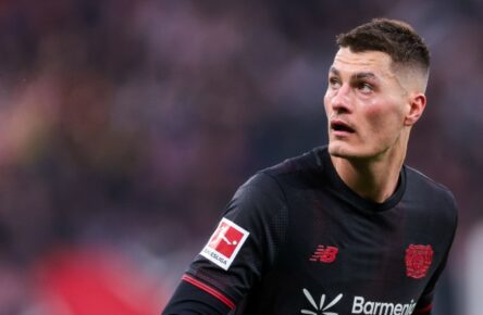 Patrik Schick beim 4:0-Heimsieg von Bayer 04 Leverkusen über den FC St. Pauli.
