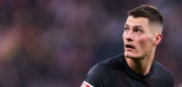 Patrik Schick beim 4:0-Heimsieg von Bayer 04 Leverkusen über den FC St. Pauli.
