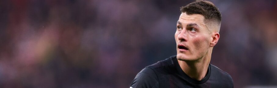 Patrik Schick beim 4:0-Heimsieg von Bayer 04 Leverkusen über den FC St. Pauli.