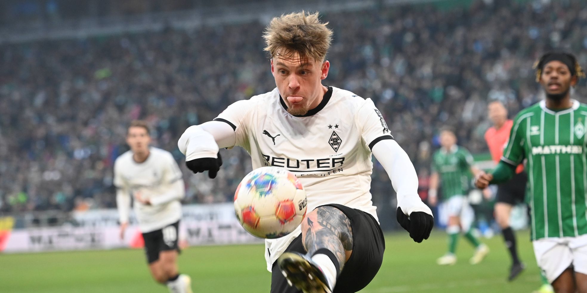 Luca Netz im Spiel Gladbach - Werder Bremen