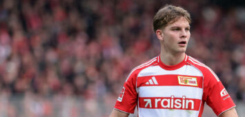 Andras Schäfer / Portrait Porträt / Einzelbild / close up / Aktion / Oberkörper / / Fußball Fussball / Bundesliga Herren DFL / 23. Spieltag Saison 2025/2026 / 21.02.2026 / 1.FC Union Berlin FCU vs. Bayer 04 Leverkusen / DFL regulations prohibit any use of photographs as image sequences and/or quasi-video. / *** Andras Schäfer Portrait Portrait Single image close up Action Upper body Sport Football Soccer Bundesliga Men DFL 23 Matchday Season 2025 2026 21 02 2026 1 FC Union Berlin FCU vs Bayer 04 Leverkusen DFL regulations prohibit any use of photographs as image sequences and or quasi video