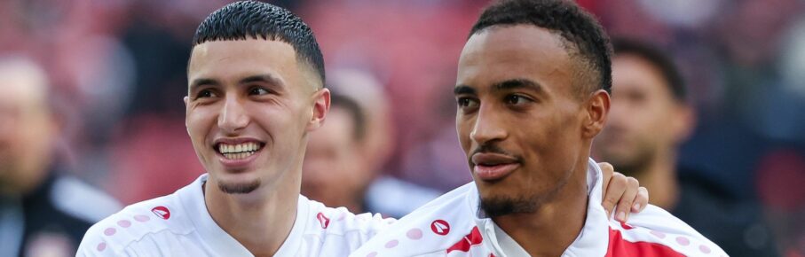 Bilal El Khannouss und Jamie Leweling vom VfB Stuttgart
