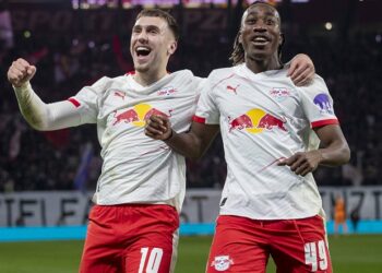 Bei RB Leipzig top, aber nicht immer konstant: Brajan Gruda und Yan Diomande
