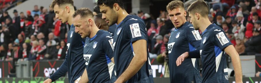 TSG Hoffenheim v.l. Fisnik Asllani, Vladimir Coufal, Ozan Kabak, Grischa Prömel und Andrej Kramaric, Köln, Deutschland, 21.02.2026, 1. Bundesliga, 23. Spieltag, 1. FC Köln - TSG Hoffenheim. DFL REGULATIONS PROHIBIT ANY USE OF PHOTOGRAPHS AS IMAGE SEQUENCES AND/OR QUASI-VIDEO *** TSG Hoffenheim f l Fisnik Asllani, Vladimir Coufal, Ozan Kabak, Grischa Prömel and Andrej Kramaric, Cologne, Germany, 21 02 2026, 1 Bundesliga, Matchday 23, 1 FC Köln TSG Hoffenheim DFL REGULATIONS PROHIBIT ANY USE OF PHOTOGRAPHS AS IMAGE SEQUENCES AND OR QUASI VIDEO