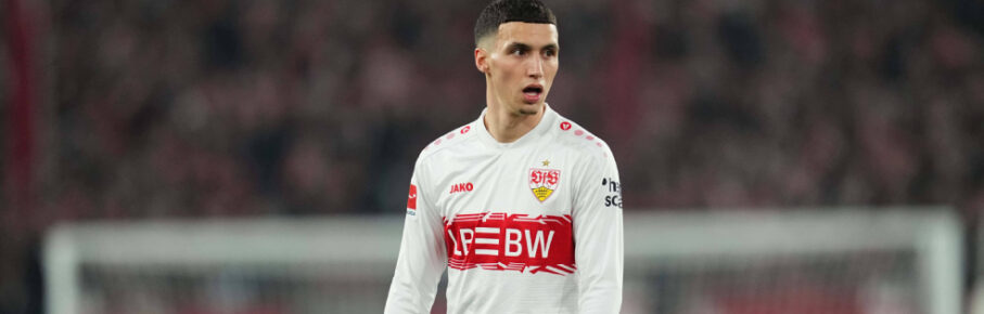 VfB Stuttgarts Bilal El Khannouss beim Heimspiel gegen RB Leipzig.