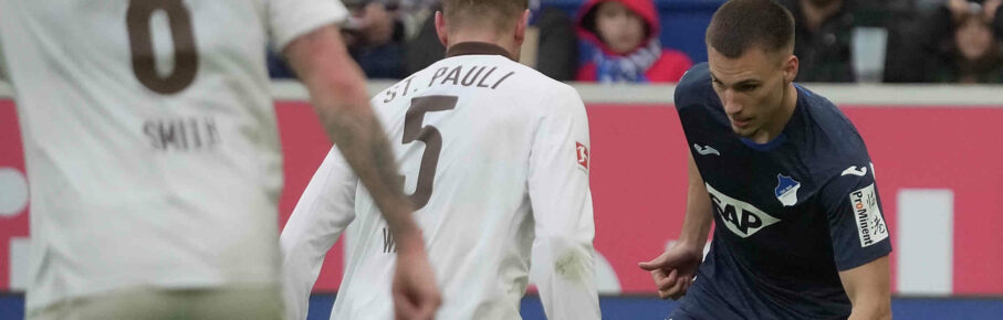 GER, 1.FBL, TSG Hoffenheim vs FC St.Pauli / 28.02.2026, PreZero Arena, Sinsheim, GER, 1.FBL, TSG Hoffenheim vs FC St.Pauli , im Bild Hauke Wahl St.Pauli, Tim Lemperle Hoffenheim DFL regulations prohibit any use of photographs as image sequences and/or quasi-video. *** GER, 1 FBL, TSG Hoffenheim vs FC St Pauli 28 02 2026, PreZero Arena, Sinsheim, GER, 1 FBL, TSG Hoffenheim vs FC St Pauli , im Bild Hauke Wahl St Pauli , Tim Lemperle Hoffenheim DFL regulations prohibit any use of photographs as image sequences and or quasi video nordphotoxGmbHx/xBratic nph00250