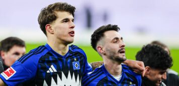 Luka Vuskovic und Fabio Vieira vom HSV