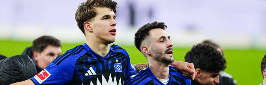 Luka Vuskovic und Fabio Vieira vom HSV