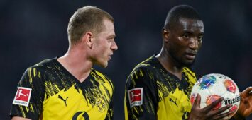 Serhou Guirassy und Julian Ryerson vom BVB