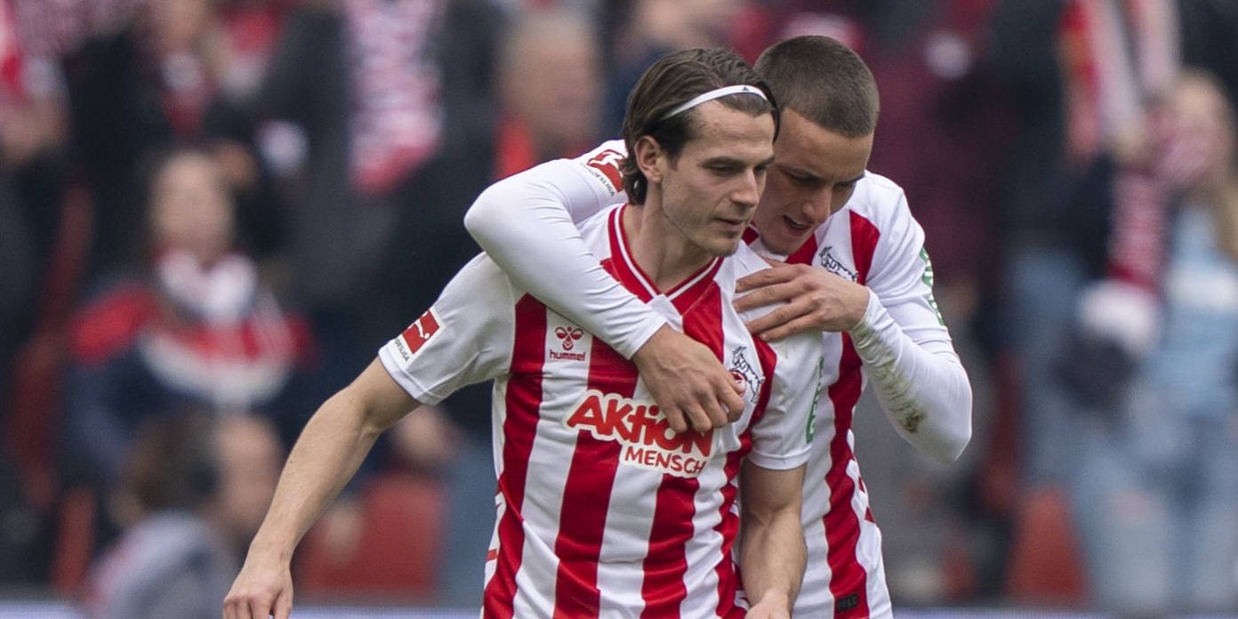 Jakub Kaminski und Said El Mala vom 1. FC Köln