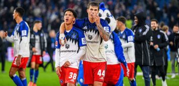 Fußball I Herren I Saison 2025-2026 I Bundesliga I 6. Spieltag I Hamburger SV - 1. FSV Mainz 05 I 05.10.2025 Alexander Rossing-Lelesiit 38, Hamburger SV, Luka Vuskovic 44, Hamburger SV Hamburg Volksparkstadion Hamburg Deutschland *** Soccer I Men I Season 2025 2026 I Bundesliga I 6 Matchday I Hamburger SV 1 FSV Mainz 05 I 05 10 2025 Alexander Rossing Lelesiit 38, Hamburger SV , Luka Vuskovic 44, Hamburger SV Hamburg Volksparkstadion Hamburg Germany Copyright: xLobecax/xHenningxRohlfsx