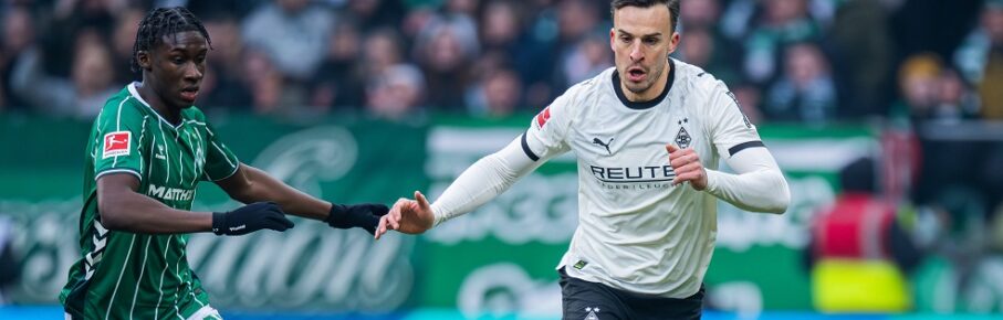 31.01.2026 - Fußball, 2025/2026, 1. Bundesliga, 20. Spieltag, SV Werder Bremen - Borussia Mönchengladbach: L-R Karim Coulibaly Bremen, Haris Tabakovic Mönchengladbach DFL REGULATIONS PROHIBIT ANY USE OF PHOTOGRAPHS AS IMAGE SEQUENCES AND/OR QUASI-VIDEO. *** 31 01 2026 Soccer, 2025 2026, 1 Bundesliga, Matchday 20, SV Werder Bremen Borussia Mönchengladbach L R Karim Coulibaly Bremen , Haris Tabakovic Mönchengladbach DFL REGULATIONS PROHIBIT ANY USE OF PHOTOGRAPHS AS IMAGE SEQUENCES AND OR QUASI VIDEO