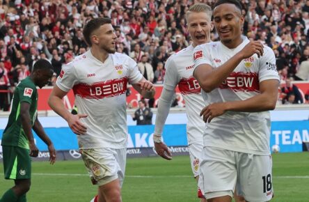 Gemeinsam mit dem VfB Stuttgart erfolgreich: Demirovic, Führich und Leweling