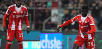 Bara Sapoko Ndiaye Bayern Munich in Aktion waehrend des spiels der 1.Bundesliga zwischen St. Pauli gegen Bayern Munich, Millerntor-Stadion, Hamburg, Germany am 11. April 2026. Foto von Thor Wegner/DeFodi Images  Bara Sapoko Ndiaye Bayern Munich controls the ball during St. Pauli and Bayern Munich,1.Bundesliga, at Millerntor-Stadion, Hamburg, Germany on April 11, 2026. Thor Wegner/DeFodi Images . Photo by DeFodi Images - *** Bara Sapoko Ndiaye Bayern Munich in action during the match of the 1 Bundesliga between St Pauli against Bayern Munich, Millerntor Stadion, Hamburg, Germany on April 11, 2026 Photo by Thor Wegner DeFodi Images Bara Sapoko Ndiaye Bayern Munich controls the ball during St Pauli and Bayern Munich,1 Bundesliga, at Millerntor Stadion, Hamburg, Germany on April 11, 2026 Thor Wegner DeFodi Images Photo by DeFodi Images