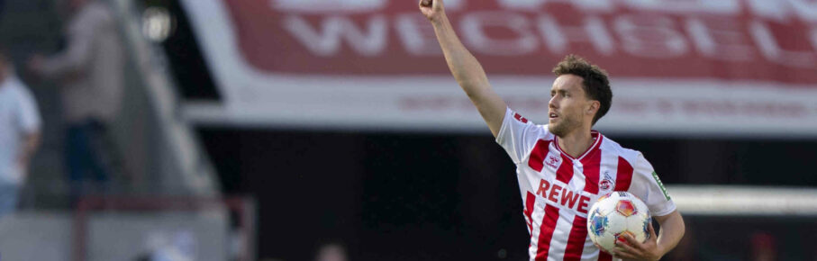 Jubel nach dem Tor zum 1-2 durch Luca Waldschmidt 1.FC Koeln, 7, jubelnd, bejubelt, jubelt, jubeln, emotionen, celebrate. Torjubel 1. FC Köln - Bayer 04 Leverkusen, Fussball, 1. Bundesliga, RheinEnergieStadion Köln, 25.04.2026 DFL regulations prohibit any use of photographs as image sequences and/or quasi-video. *** Celebration after the goal to 1 2 by Luca Waldschmidt 1 FC Koeln, 7 , jubilant, cheering, jubelt, jubeln, celebrate, emotionen, celebrate Torjubel 1 FC Köln Bayer 04 Leverkusen, Fussball, 1 Bundesliga, RheinEnergieStadion Köln, 25 04 2026 DFL regulations prohibit any use of photographs as image sequences and or quasi video Copyright: HMBxMedia/xMarcoxBader