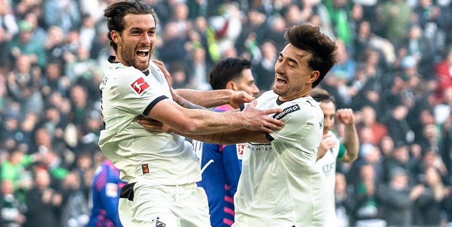 Mit Gladbach gerettet: Joe Scally und Jens Castrop