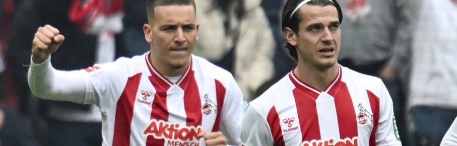 Said El Mala Koeln 13 jubelt nach dem Tor zum 1:0 mit der Mannschaft mit Jakub Kaminski Koeln 16 12.04.2026  Fussball  1. FC Koeln vs SV Werder Bremen, Rheinenergiestadion, Koeln, DFB/DFL REGULATIONS PROHIBIT ANY USE OF PHOTOGRAPHS AS IMAGE SEQUENCES AND/OR QUASI-VIDEO *** Said El Mala Koeln 13 celebrates after scoring the 1 0 goal with the team with Jakub Kaminski Koeln 16 12 04 2026  Football  1 FC Koeln vs SV Werder Bremen, Rheinenergiestadion, Koeln, DFB DFL REGULATIONS PROHIBIT ANY USE OF PHOTOGRAPHS AS IMAGE SEQUENCES AND OR QUASI VIDEO Copyright: xpepphotox/xHorstxMauelshagenx pep00321, pep_20260412_hm_333285