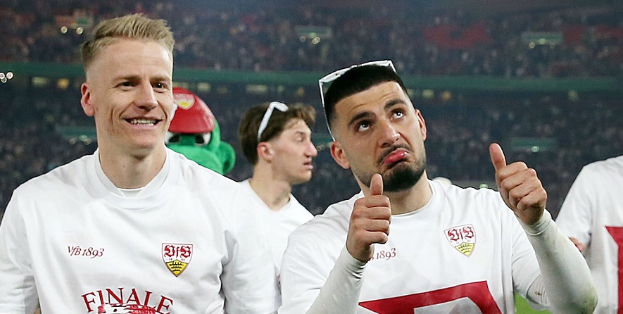 Wollen mit dem VfB Stuttgart am 34. Spieltag die Königsklasse klarmachen: Chris Führich und Deniz Undav
